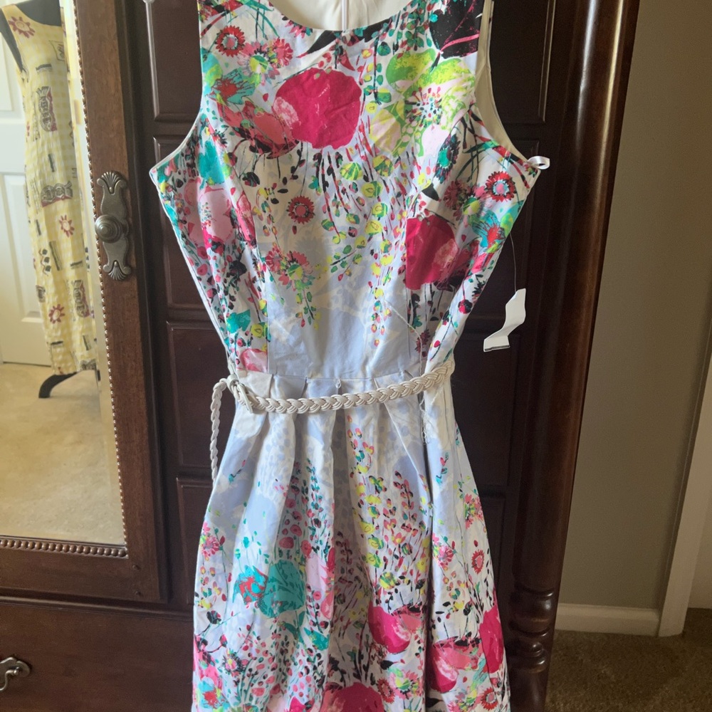 Floral Dress with Belt